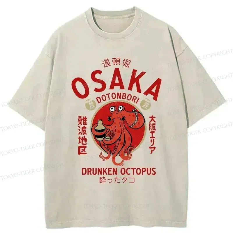 japanese vintage drunken octopus t-shirt