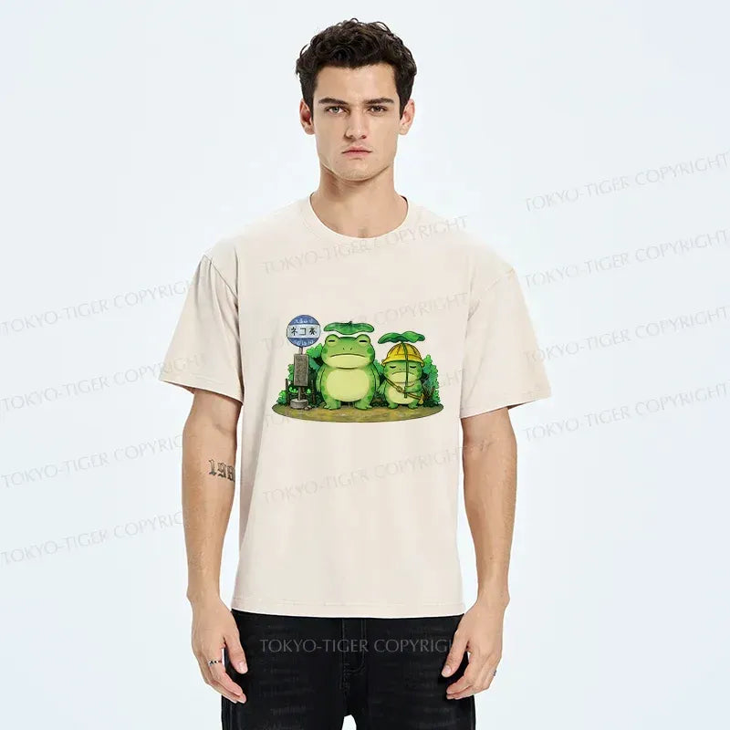 Kyoto-Lion My Neighbor Frog Washed T-Shirt