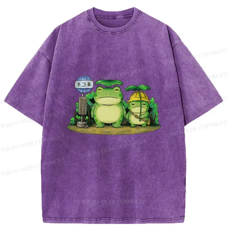 Kyoto-Lion My Neighbor Frog Washed T-Shirt