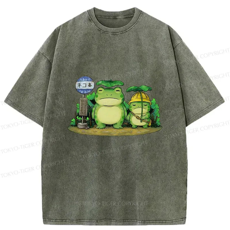 Kyoto-Lion My Neighbor Frog Washed T-Shirt