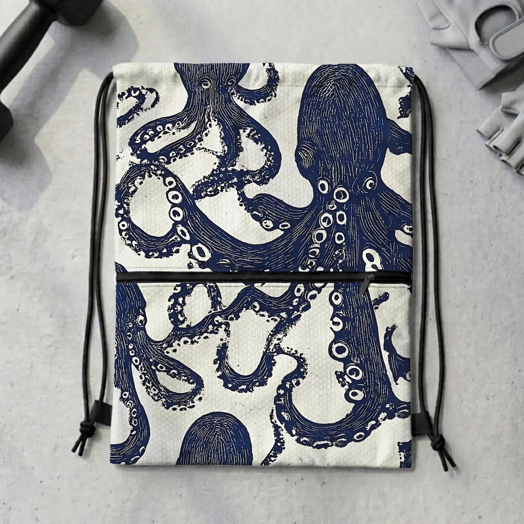 Kyoto-Lion Ocean Octopus Drawstring Backpack