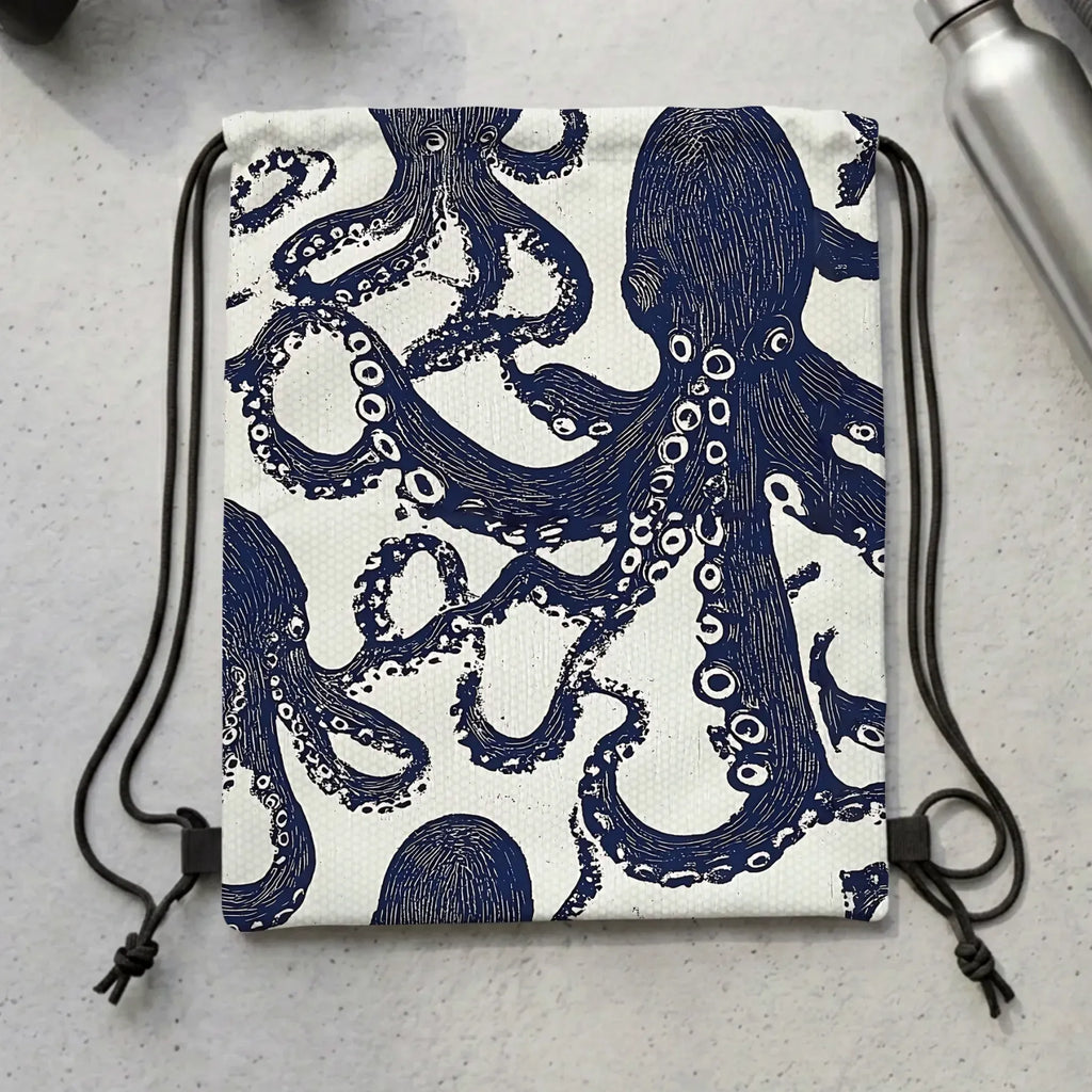 Octopus Drawstring Backpack for Travel