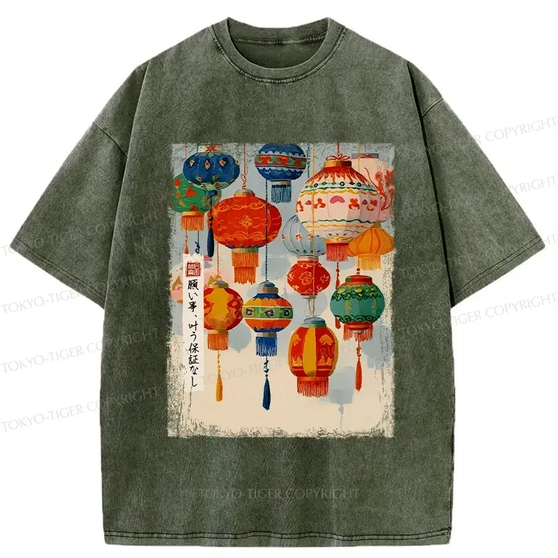 Retro Japanese Lantern Washed T-Shirt
