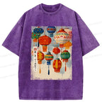 Retro Japanese Lantern Washed T-Shirt