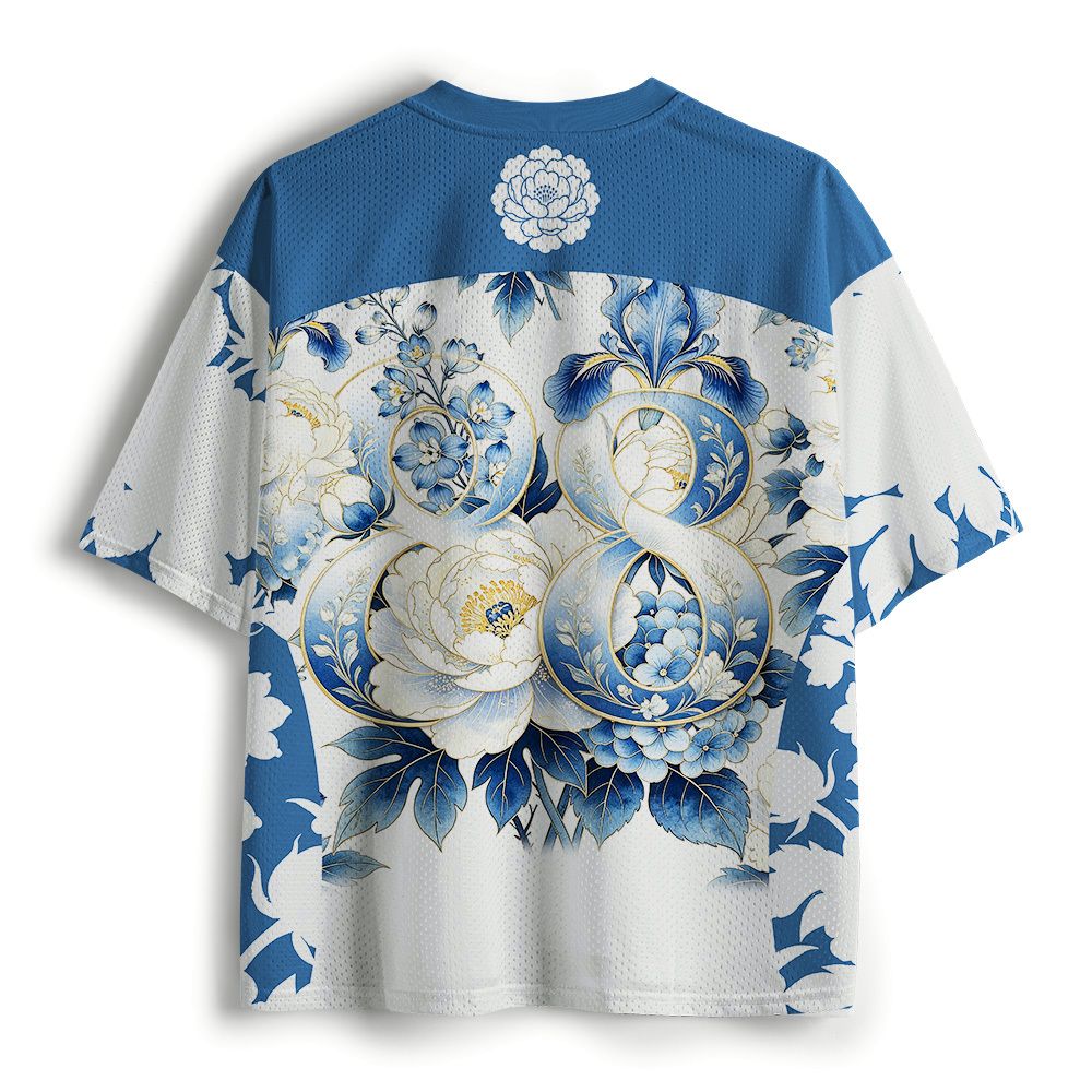 Japanese Peony Mesh Jersey for Summer