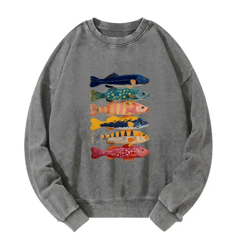 Japanese Fish Print Sweatshirt Best Seller