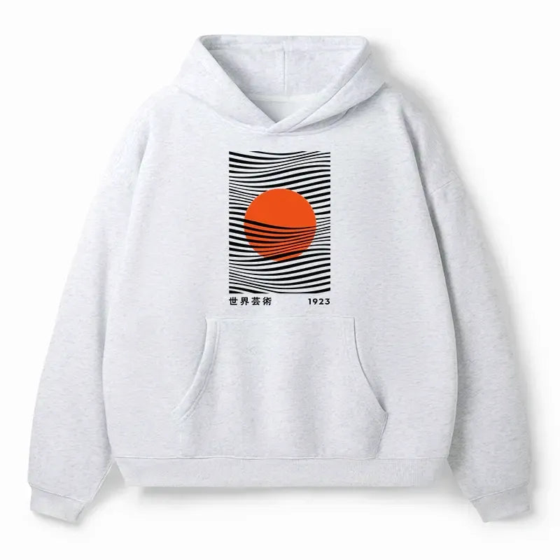 Kyoto-Lion Minimalist Art Sun Adult Fleece Hoodie
