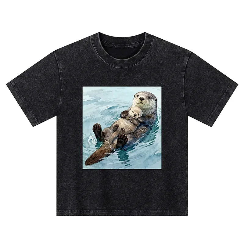 Adorable Sea Otters Kids T-Shirt