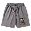 Kyoto-Lion Orange Cat Riding Segway-style Washed Shorts