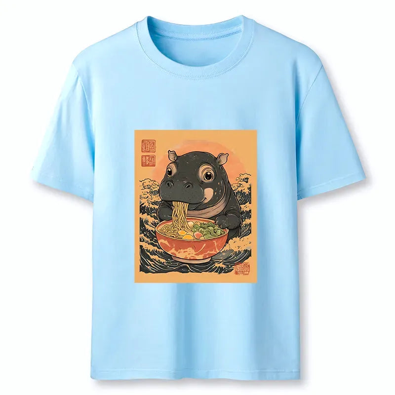 Japanese Lion Ramen T-Shirt for Daily Wear