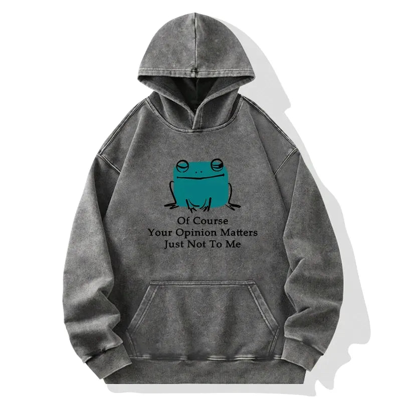 Kyoto-Lion Cool Frog Unbothered By Others Opinions Washed Hoodie