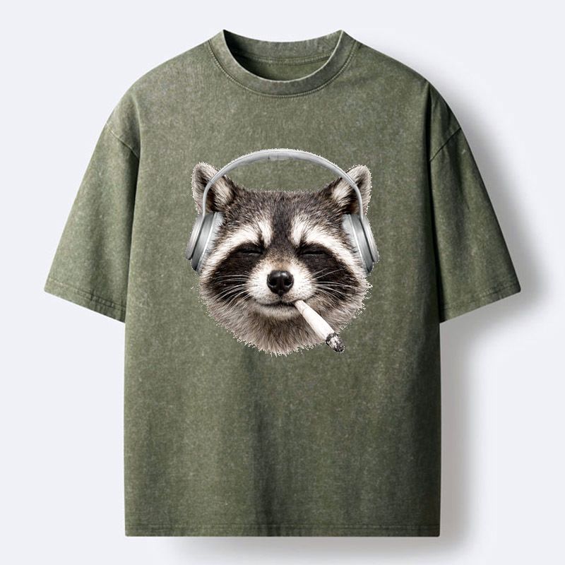 Japanese Raccoon T-Shirt for Daily Wear
