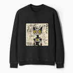 Kyoto-Lion Robot Cat Washed Terry Sweatshirt
