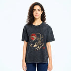 washed koi fish art print tee