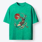 Kyoto-Lion Traditional Koi Fish Art Print Washed T-Shirt