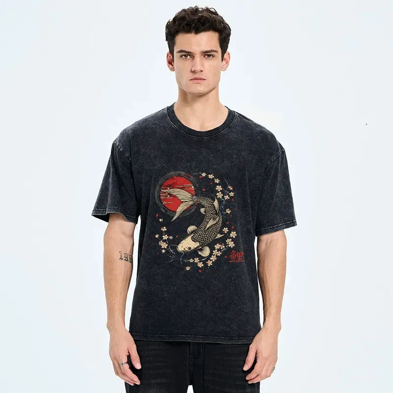traditional japanese koi fish t-shirt