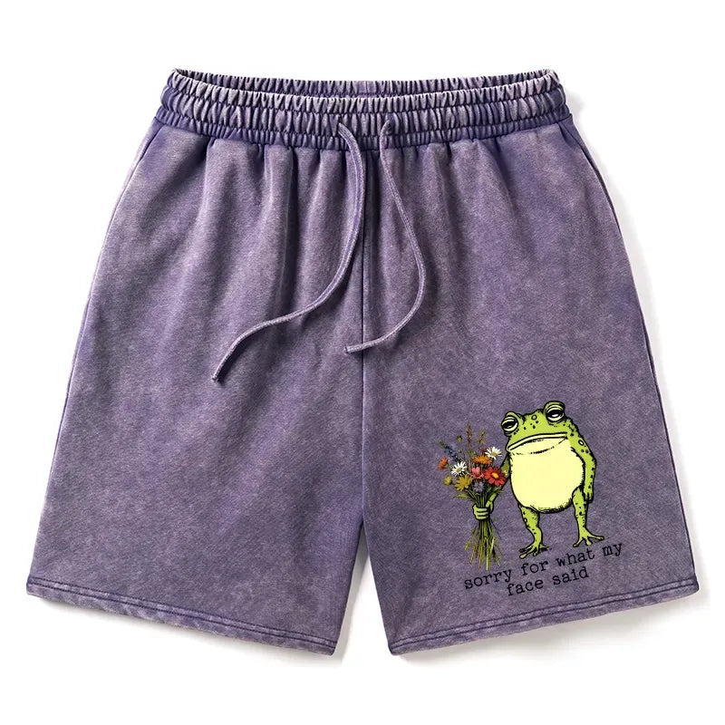Japanese Vintage Frog Shorts for Daily Wear