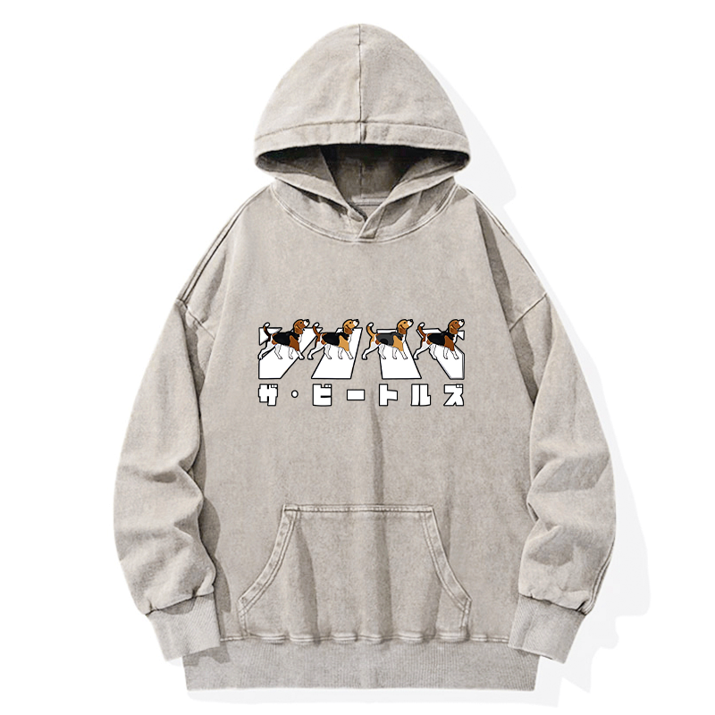 Kyoto-Lion Walking Beagles Washed Hoodie