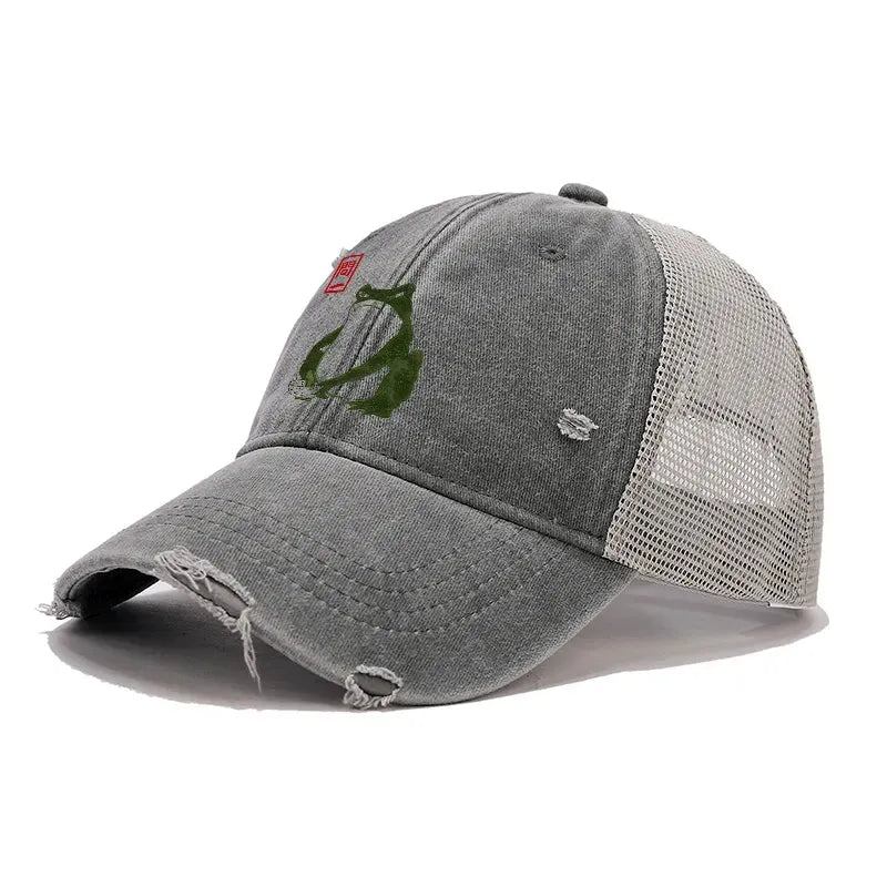 Kyoto-Lion Woodblock Print Frog Trucker Cap