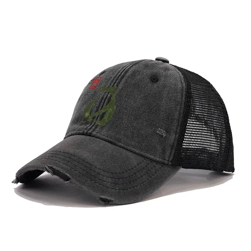 Woodblock print unisex cap for everyday wear