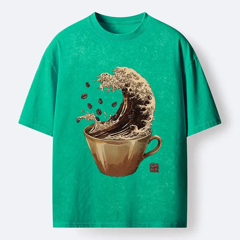 trendy japanese coffee wave t-shirt