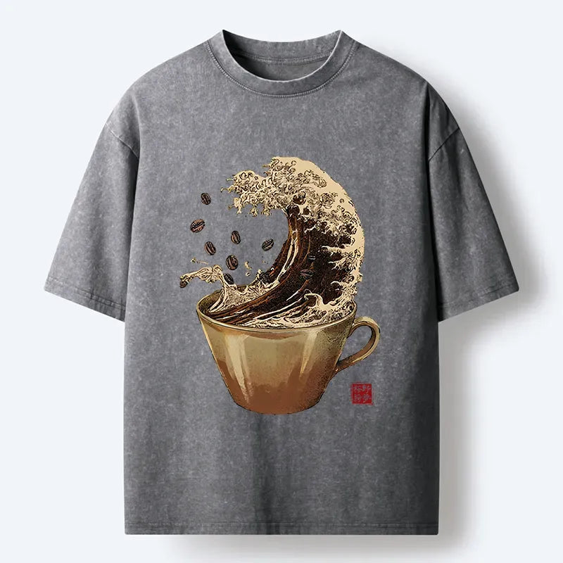 japanese washed t-shirt for daily wear