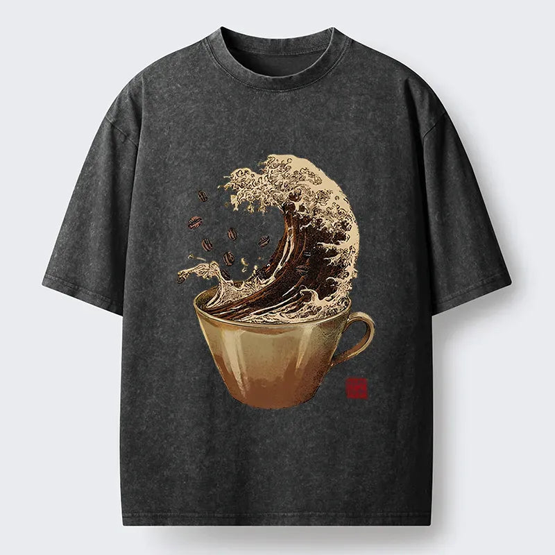 trendy japanese coffee wave t-shirt