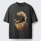 trendy japanese coffee wave t-shirt