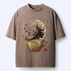 Kyoto-Lion Delicious Coffee Wave Washed T-Shirt