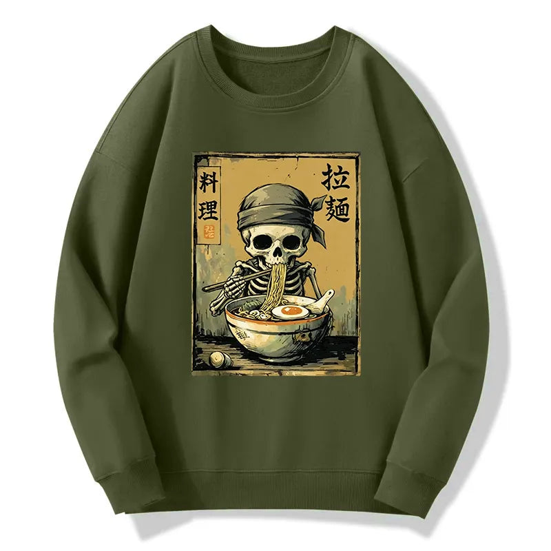 Kyoto-Lion Funny Skeleton Ramen Classic Sweatshirt
