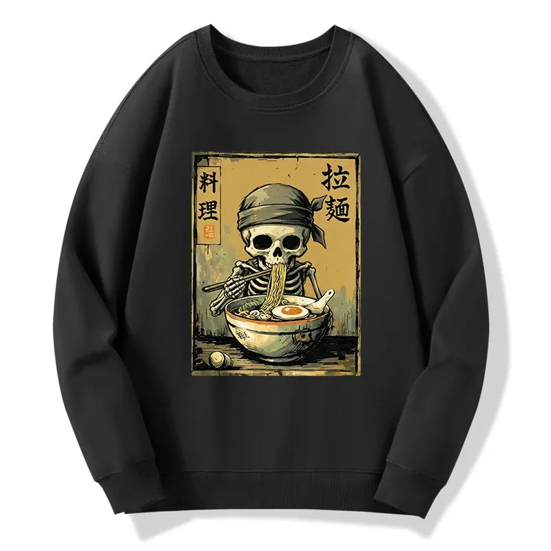 Kyoto-Lion Funny Skeleton Ramen Classic Sweatshirt