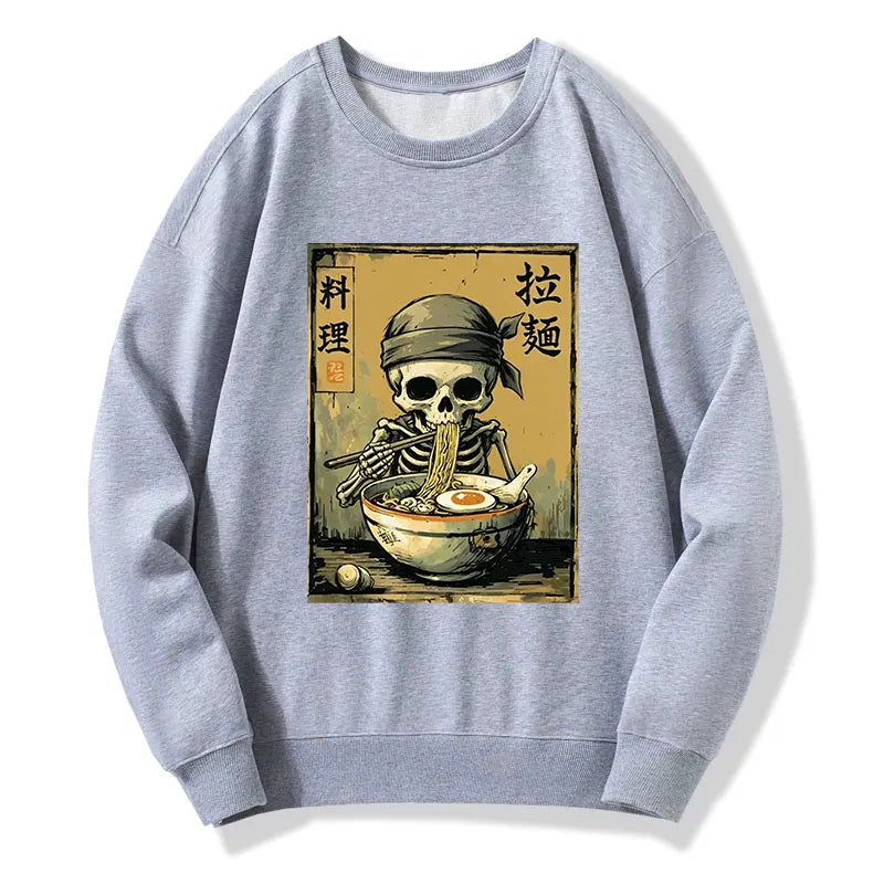 Kyoto-Lion Funny Skeleton Ramen Classic Sweatshirt
