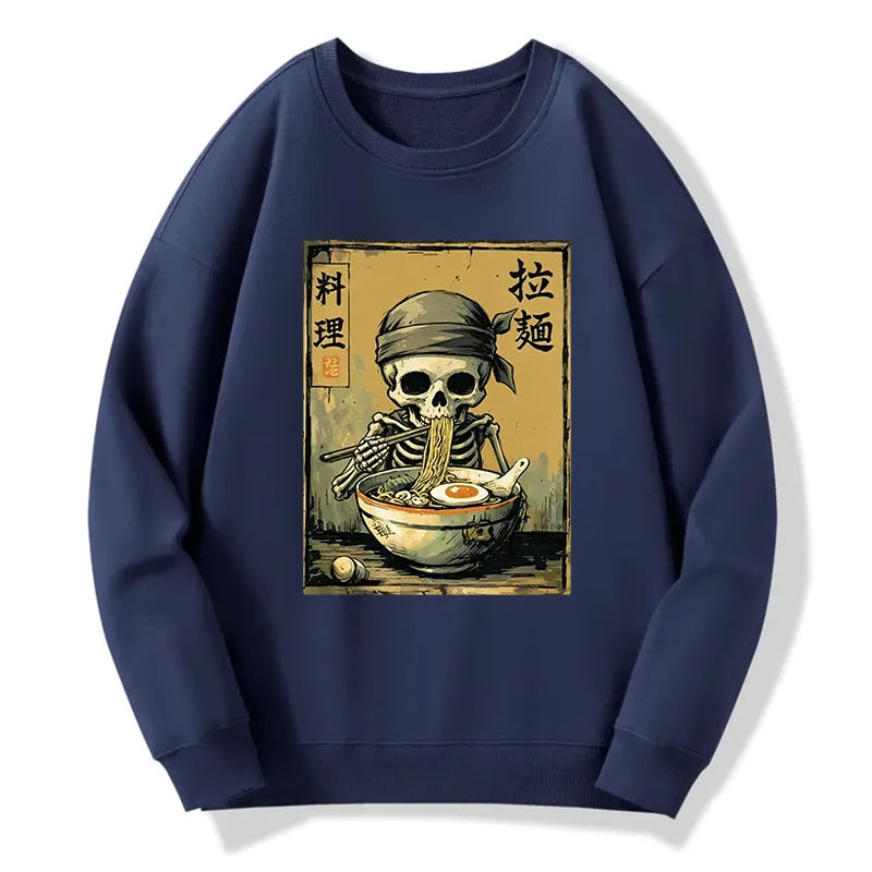 Kyoto-Lion Funny Skeleton Ramen Classic Sweatshirt