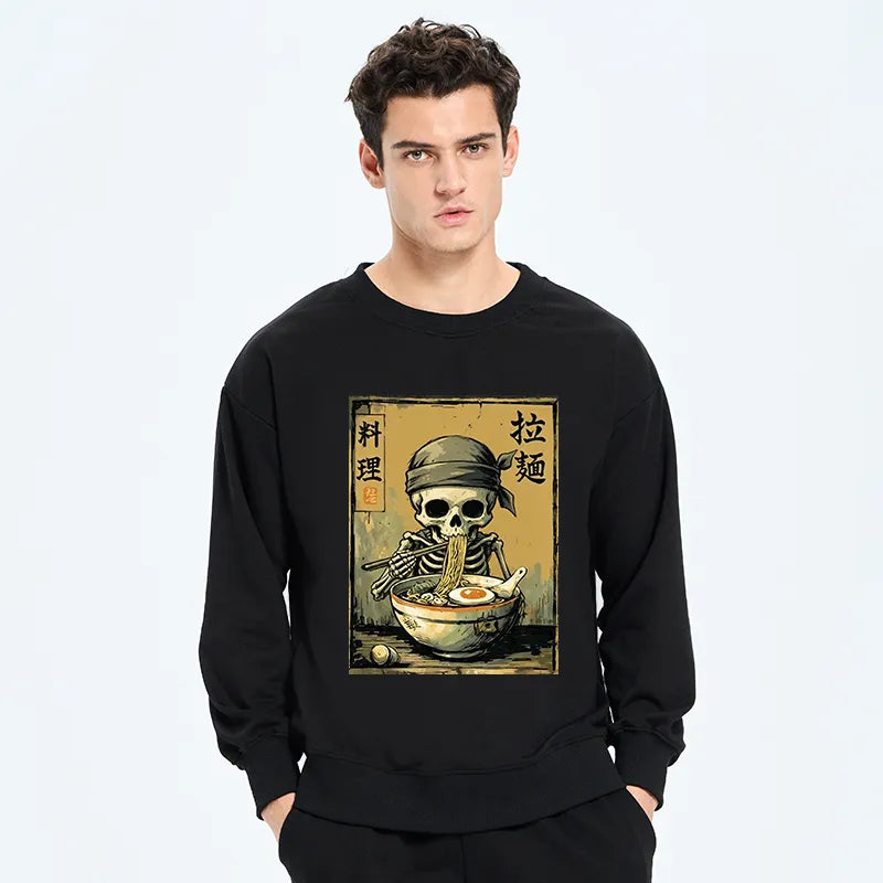 Kyoto-Lion Funny Skeleton Ramen Classic Sweatshirt