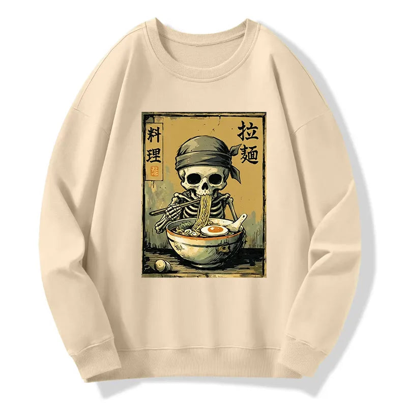 Kyoto-Lion Funny Skeleton Ramen Classic Sweatshirt