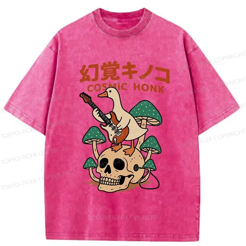 Kyoto-Lion Hallucinogenic Mushrooms Cosmic Honk Washed T-Shirt