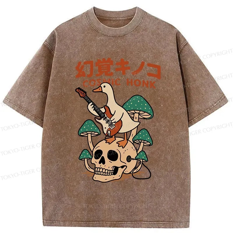 Kyoto-Lion Hallucinogenic Mushrooms Cosmic Honk Washed T-Shirt