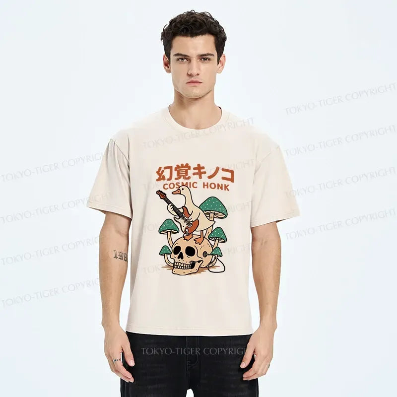 Kyoto-Lion Hallucinogenic Mushrooms Cosmic Honk Washed T-Shirt