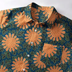 Kyoto-Lion Chrysanthemum Japan Button-up Shirt