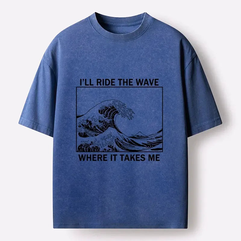 Black and White Ukiyo-e T-Shirt for Streetwear