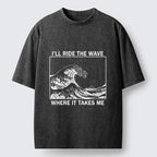 Black and White Ukiyo-e T-Shirt for Streetwear