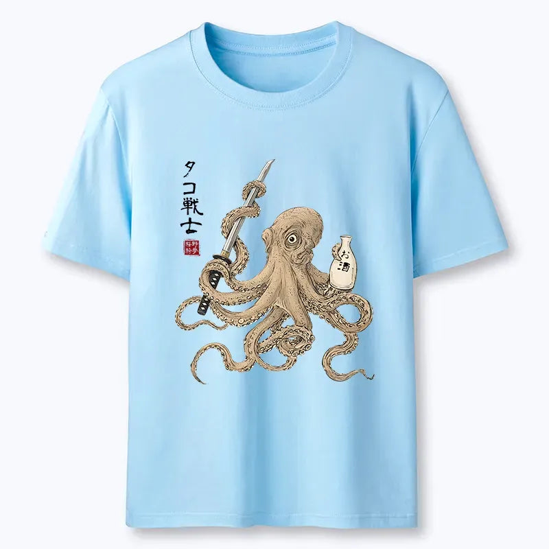 Japanese octopus samurai t-shirt