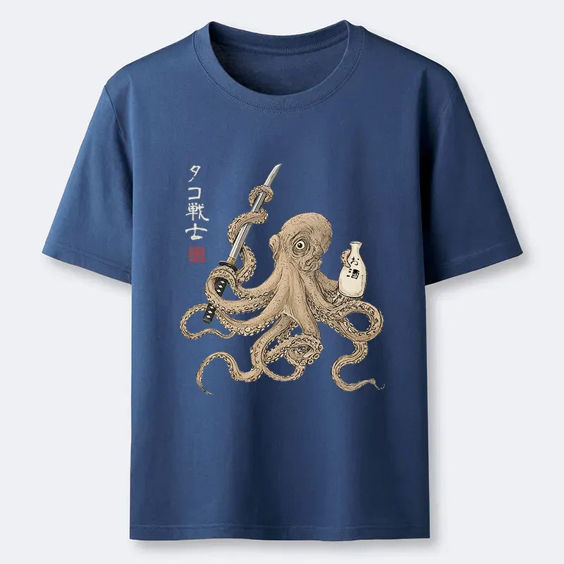 Japanese octopus samurai t-shirt