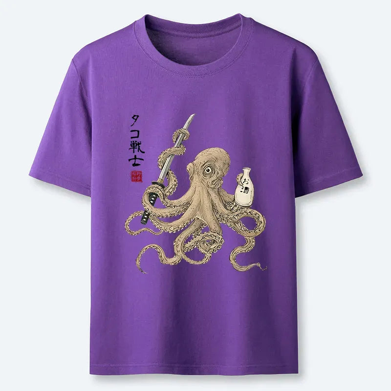 Kyoto-Lion Octopus Samurai And Sake Classic T-Shirt