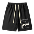Kyoto-Lion Black Cat Biting Unisex Shorts