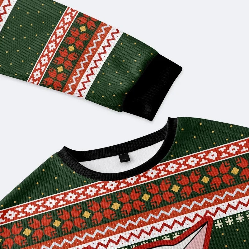 Kyoto-Lion Stop Eating The Tinsel Cat Christmas Ugly Sweatshirt