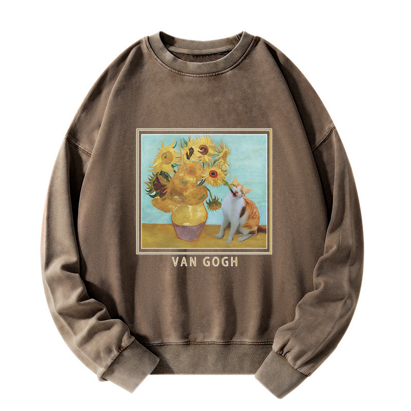 japanese cat sweatshirt for daily wear