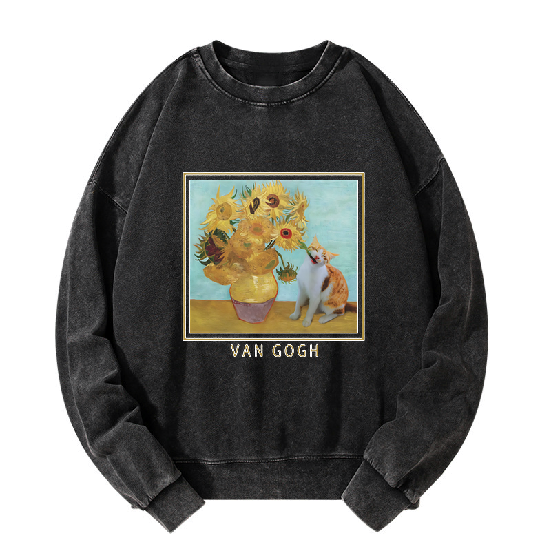trendy unisex cat sweatshirt streetwear