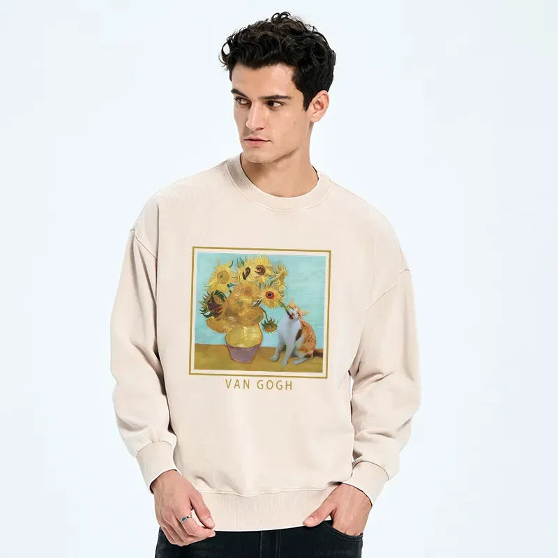 japanese cat sweatshirt for daily wear