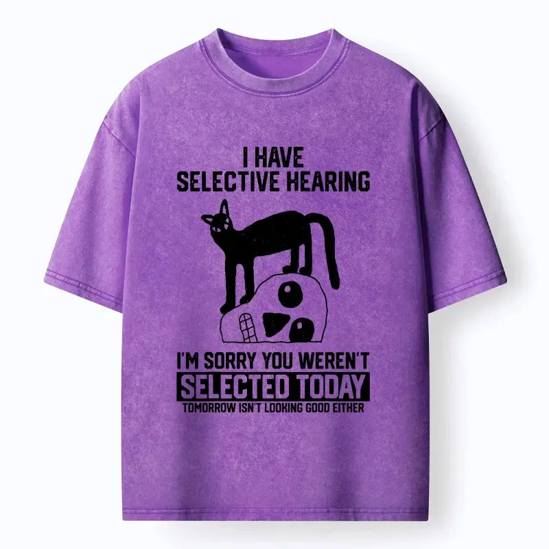 Selective Hearing Cat Meme Unisex Tee